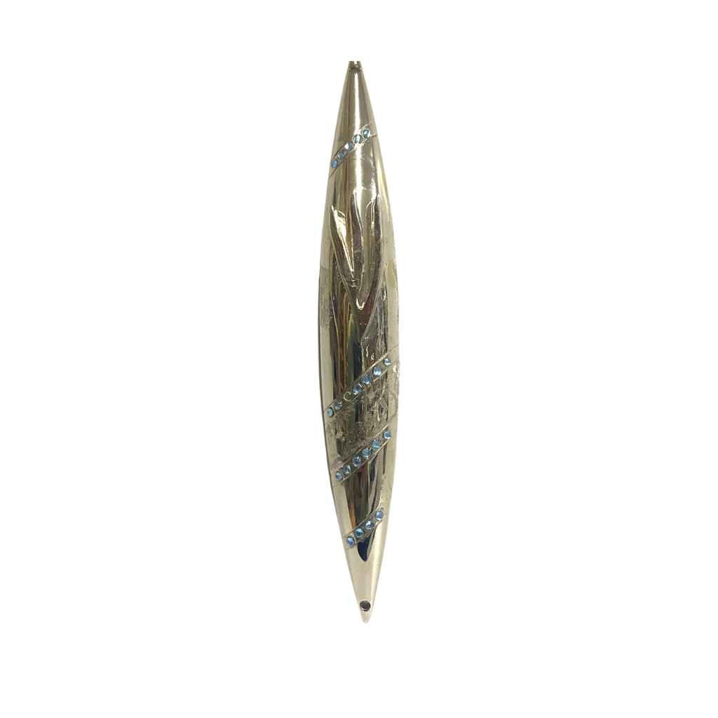 CAJAS DE MEZUZOT METALICA CON PIEDRITAS 12 CM
