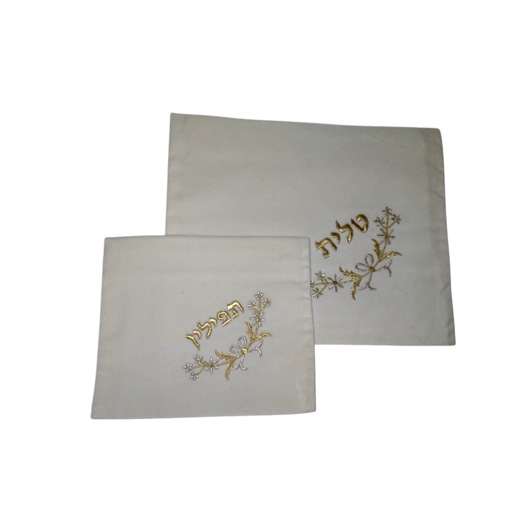 BOLSA DE TALIT Y TEFILIN BLANCO