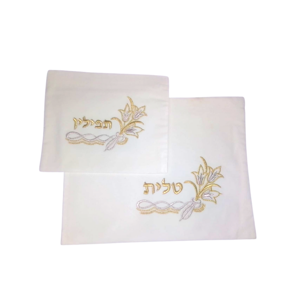 BOLSA DE TALIT Y TEFILIN BLANCO
