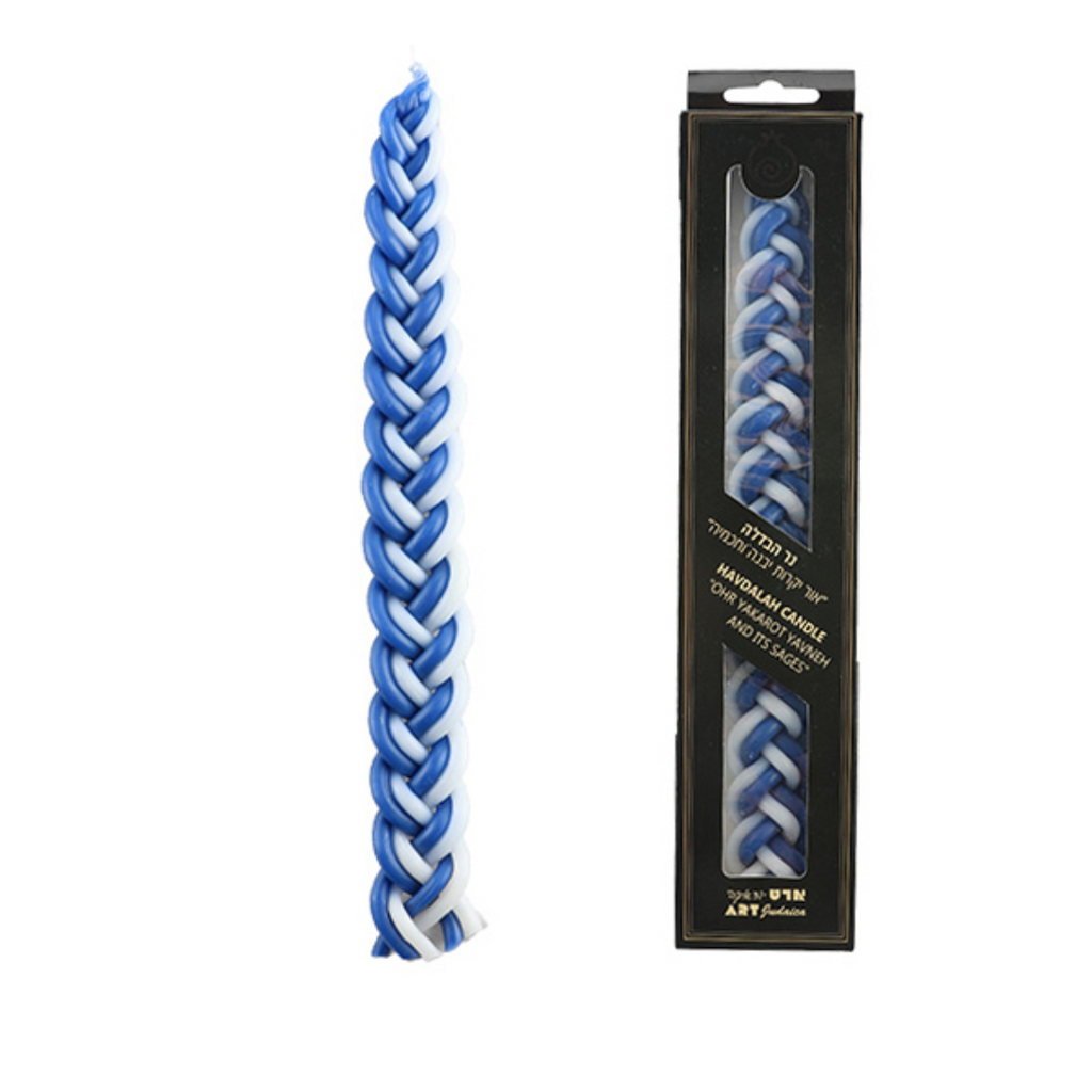 VELA DE HAVDALAH AZUL Y BLANCO