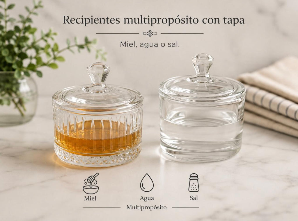 RECIPIENTE DE AGUA Y SAL CON TAPA